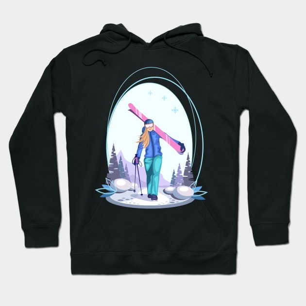 Skier Hoodie by Design by Arapova